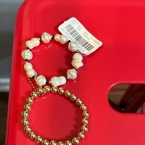 Anna & Ava Pearl and Gold Bracelet Set